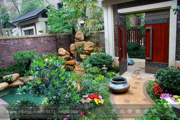 杭州和家園別墅小花園景觀設計｜排屋別墅花園景觀綠化設計